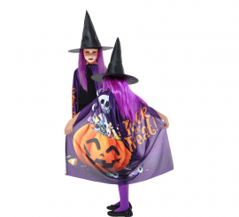 Children's Trick or Treat Witch Kit: Cloak and Hat