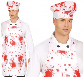 Chef's Kit: Hat and Apron with Blood 55x70 cm