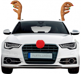 Kit de Cuernos de Reno y Bolita de decoración para Coche