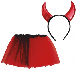 Children's Devil Kit: Tutu and Headband 30 cm