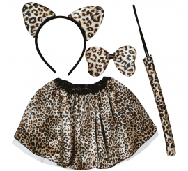 Classic Leopard Children's Kit: Headband, bow, tail and skirt