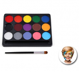 Kit de Maquillaje básico: 15 colores y brocha