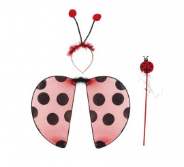 Red and Black Ladybug Kit: Headband, Wings and Wand