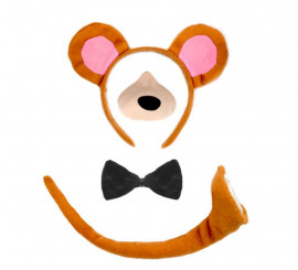 Brown Jumpsuit Kit: Headband, Nose, Bow Tie and Tail