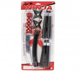 Ninja Kit 6 Pieces: Nunchucks, Stars, Knife