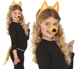 Kit de Perrito naranja para niños: cola, orejas y nariz