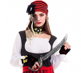 Kit Pirata: Touca, Gargantilha, Brincos e Luvas Kit Pirata: Touca, Gargantilha, Brincos e Luvas