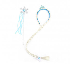 Kit de Princesa de Hielo: Diadema con trenza y Varita