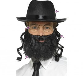 Rabbi Kit: Hat with Hair, Beard and Glasses