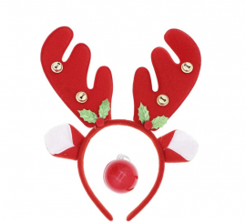 Red Rudolph Reindeer Kit: Headband and Nose