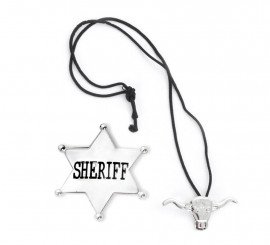 Kit de Sheriff: Placa y Collar con adorno