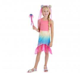 Kit Sirena Magica per bambini: Gonna, Cerchietto e Bacchetta