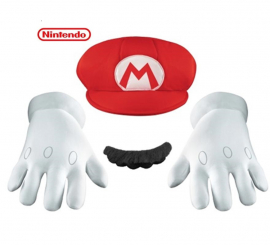 Kit Super Mario Nintendo Adulte : Casquette, gants et moustache