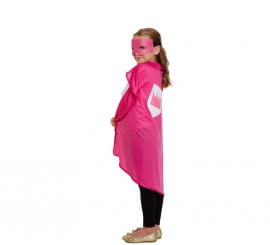 Kit de Superheroína rosa infantil: Capa y Antifaz