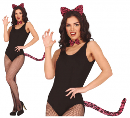 Adult Fuchsia Tiger Kit: Headband, bow tie and tail