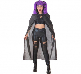 Kit Vampire Violet Adulte : Cape et Perruque