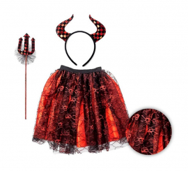 Devil Kit: Tutu, Trident and Headband with horns