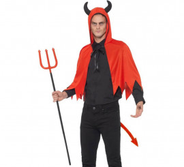 Devil Kit: Cape, Horns, Detachable Trident and Tail