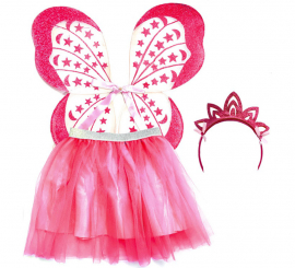 Fuchsia Butterfly Fairy Kit for Children: Tutu, Wings and Headband