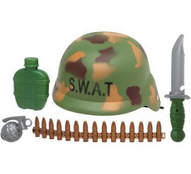 Kit militare: mensa, elmetto, granata, canana e coltello