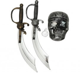 Pirate Kit: 2 Swords, Mask and Earring