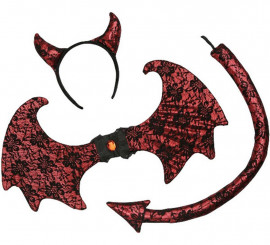 Retro Demon Kit: Horns, Wings and Tail Headband