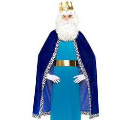Kit Rey Mago azul adulto: Capa y Corona