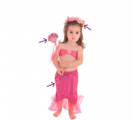 Pink Little Mermaid Kit: Skirt, Headband and Wand