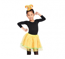 Kit Tutu Palhaço Amarelo: Tutu e Mini Chapéu