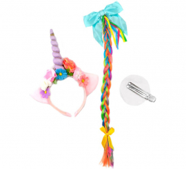 Kit Licorne Florale : Bandeau et Tresse 60 cm