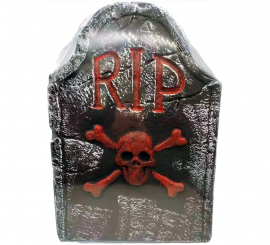 Lápide de caveira de espuma RIP 37x2,50x55 cm