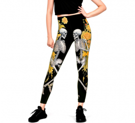 Women's Floral Skeleton Leggings