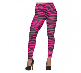 Fuchsia Zebra print leggings for women