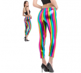 Regenbogen-Metallic-Leggings für Damen