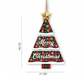 Merry Christmas Tree Sign 32x21 cm