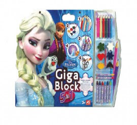 LIBRO PEGATINAS PARA PINTAR GIGA BLOCK FROZEN 5 EN 1