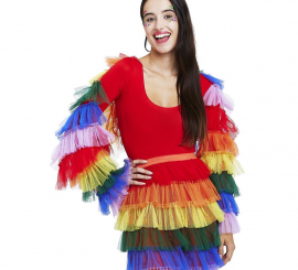 Rumberos Regenbogen-Tüll-Manschetten für Damen