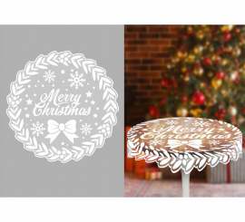Merry Christmas Openwork Round Tablecloth 100 cm