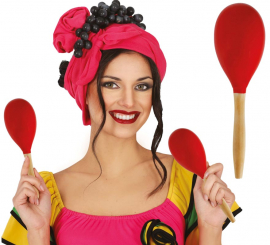 Maraca roja de Madera de 20 cm