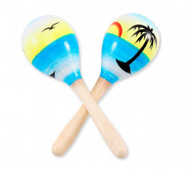 20cm Tropical Sunset Wooden Maracas