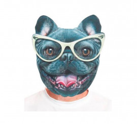 Bedruckte schwarze Bulldoggenmaske