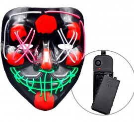 Terrifying Killer Mask with Multi-Color LEDs