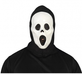 Surprised Killer Mask with PVC Hood