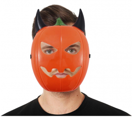 Máscara de abóbora com chifres Máscara de abóbora com chifres