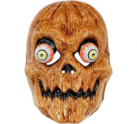 Máscara de abóbora assustadora com olhos arregalados