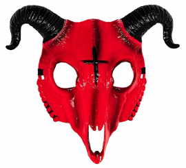 Máscara de Calavera Carnero roja
