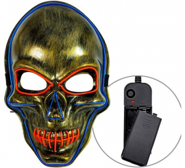 Colorful LED Golden Skull Mask
