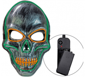 Silver Skull Mask with Colorful LEDs