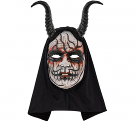 Máscara de Demonio Hombre con Capucha Comedia de Arte