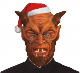 Krampus Demon Mask with Santa Hat
